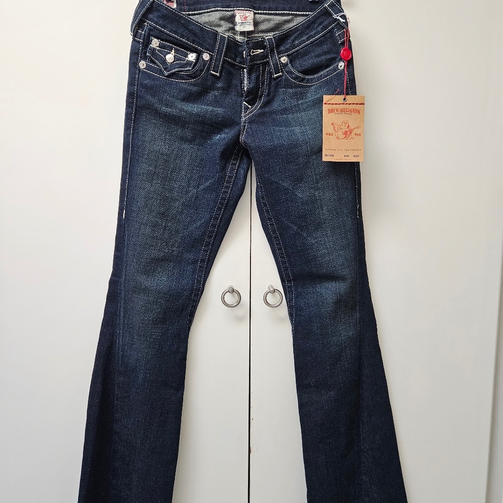 NWT Original Early 2000s True Religion Disco Fever Joey Swarovski Crystal Jeans